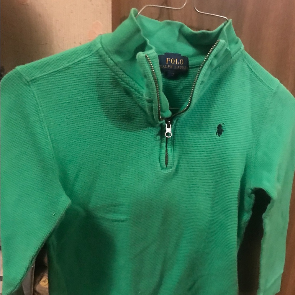 Green Ralph Lauren Boys 1/2 zip pullover.